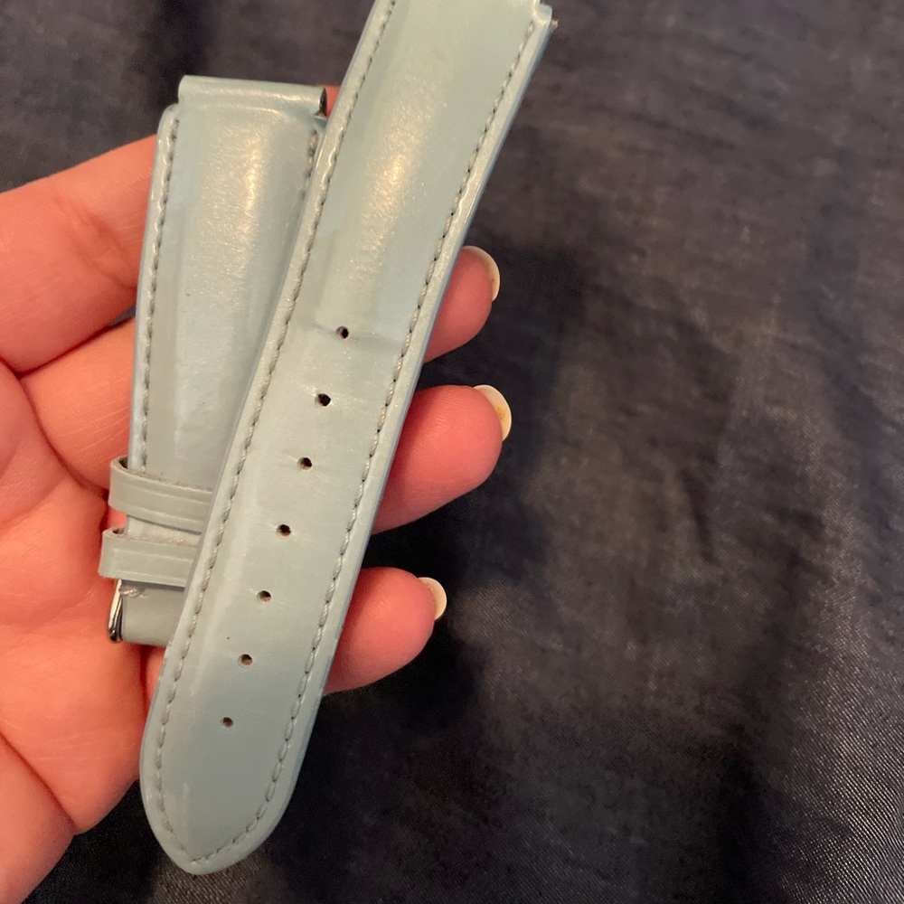 TechnoMarine baby blue patent leather watch strap